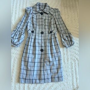 Elegant Plaid Women's wool Coat